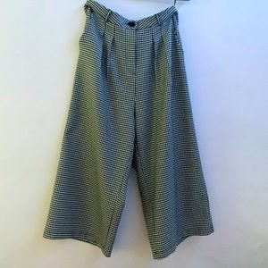 80s Checkered wide leg pants 34 inch leg length -“Hell Bunny”
